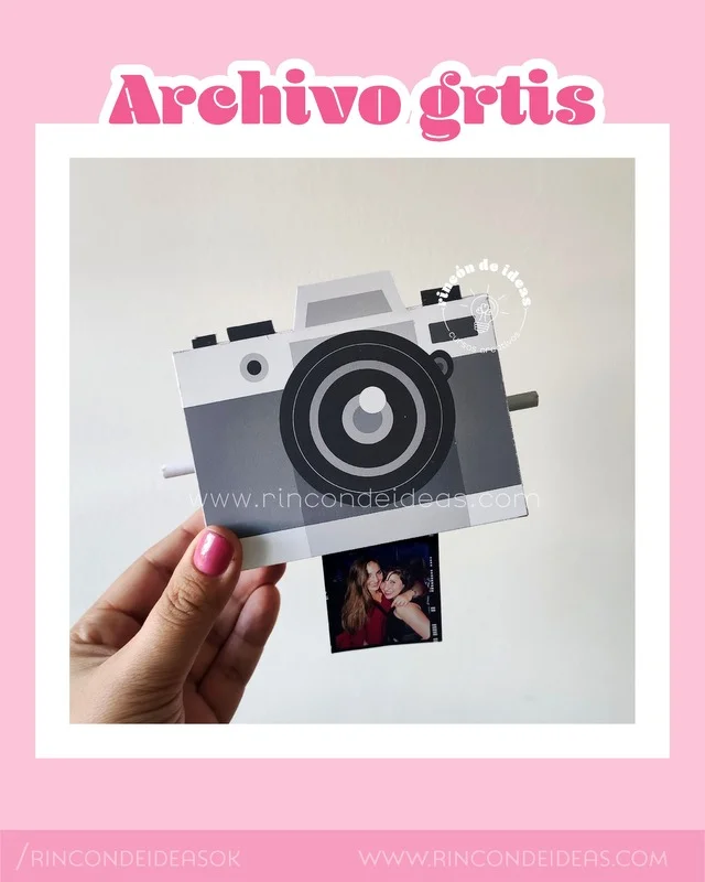 Caja cámara de fotos + tira de fotos