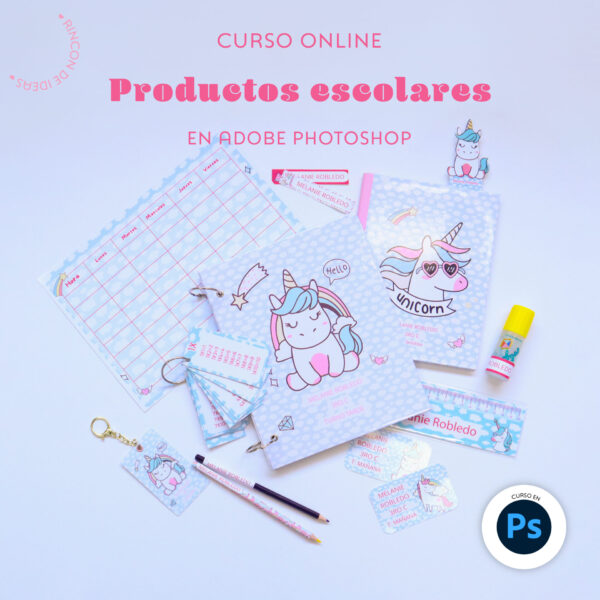 Portada de Productos Escolares en Photoshop