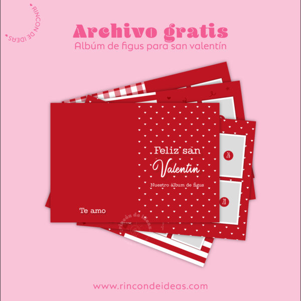 Álbum de figuritas para San Valentín gratis | Editable