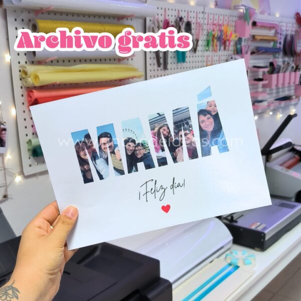 Cuadro con fotos para mamá gratis | Editable en Canva