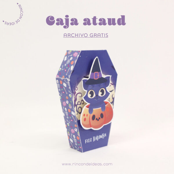 Molde de ataúd para Halloween gratis | Editable + PDF🎃