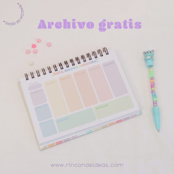 Planner semanal gratis para imprimir | PDF A5
