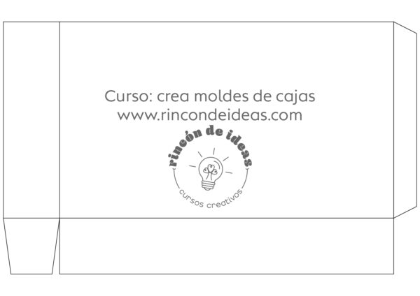 Detalle de una cara lisa de molde con dos líneas de pliegue · Curso de Moldes de cajas