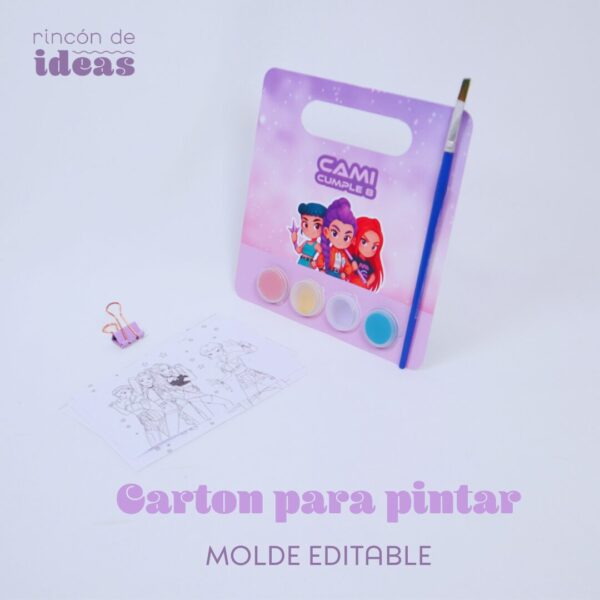 ⚡Cartón para pintar: souvenir viral- plantilla editable