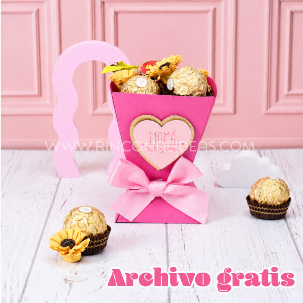 Mini bouquet para el Día de la Madre | Molde editable A4